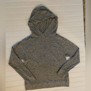 Gap Girls Sweatshirt Size 12 Hoodie Lightweight Stretchy Soft Gray Marled Shirt